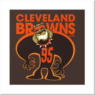 Cleveland Browns BullDawg Whoosh 95 Grinner Posters and Art